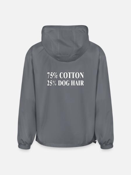 Dog Hair Cotton Blend Tee - Champion Packable Jacket - gray