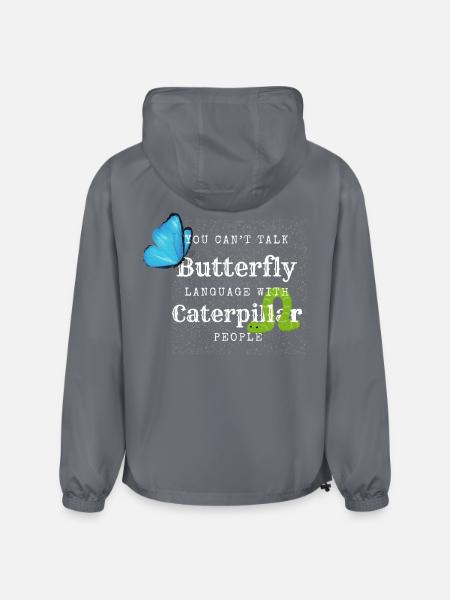 Butterfly Language Tee - Champion Packable Jacket - gray