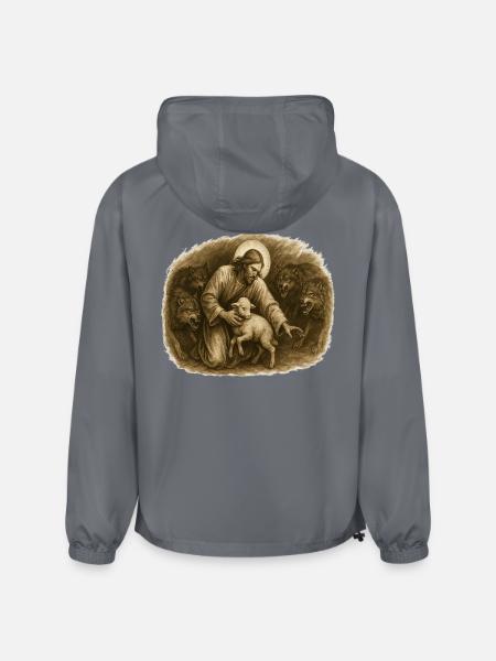 Shepherd and Lamb Among Wolves - Champion Packable Jacket - gray
