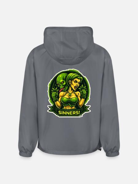 Sinners! Green Femme vs Demon - Champion Packable Jacket - gray