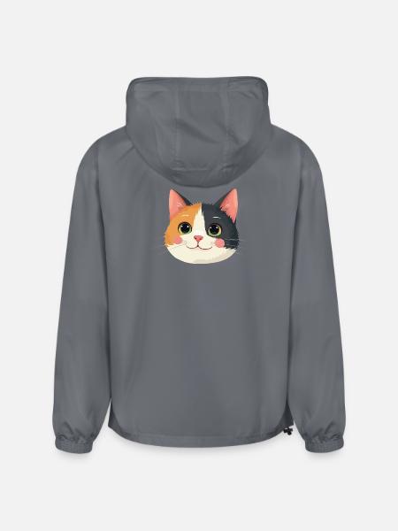 cute cat face - Champion Packable Jacket - gray