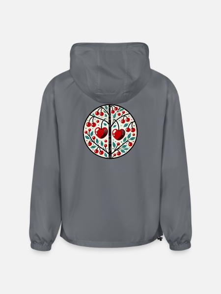 Heart Cherry Tree Folk Circle - Champion Packable Jacket - gray