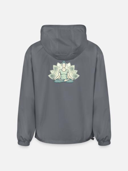 Lotus Calm Meditation Silhouette - Champion Packable Jacket - gray