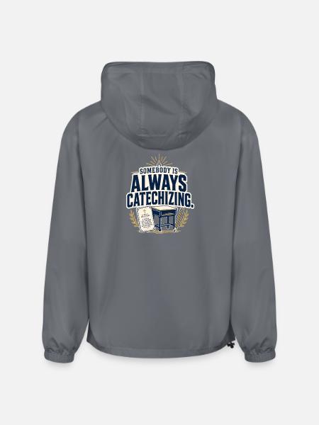 Somebody Is Always Catechizing Homeschool - Champion Packable Jacket - gray