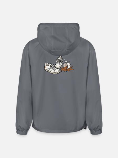 Coffee Spill Sneakers - Champion Packable Jacket - gray