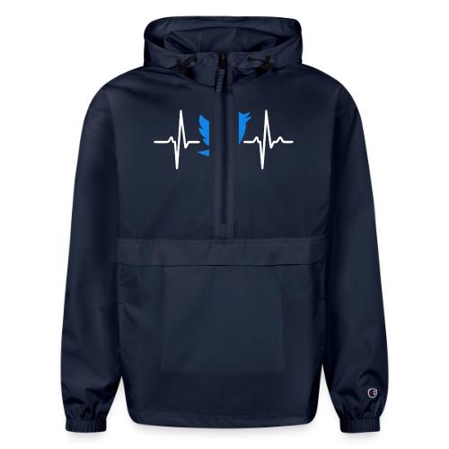 Social Media Heartbeat Blue Bird Graphic - Champion Packable Jacket