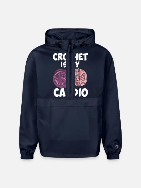 Crochet Is My Cardio - Champion Packable Jacket - french navy