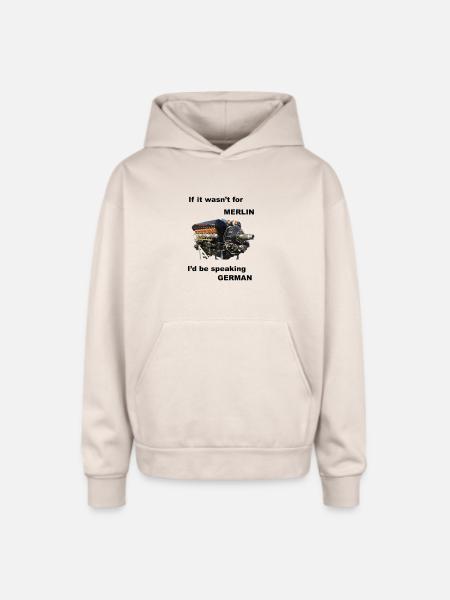 Ode to Rolls Royce Merlin Engine - Oversized Hooded Sweatshirt - Sand