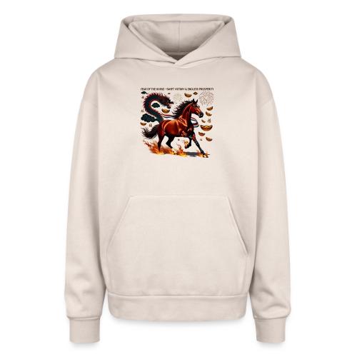 Year of the Horse Victory T Shirt, Lunar New Year - Oversized Hooded Sweatshirt