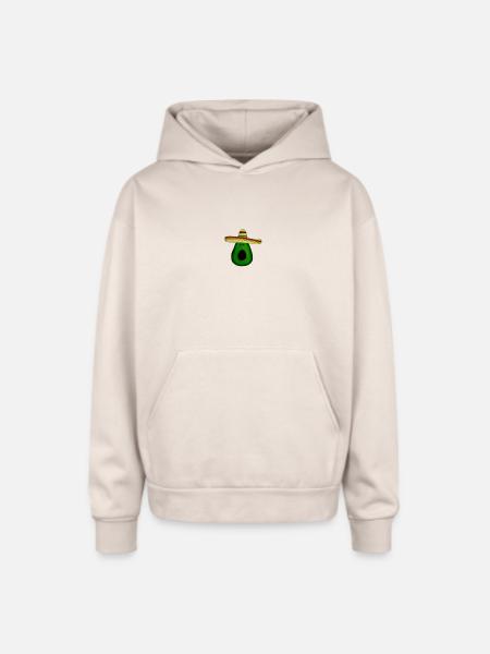 Mexican avocado with sombrero - Oversized Hooded Sweatshirt - Sand