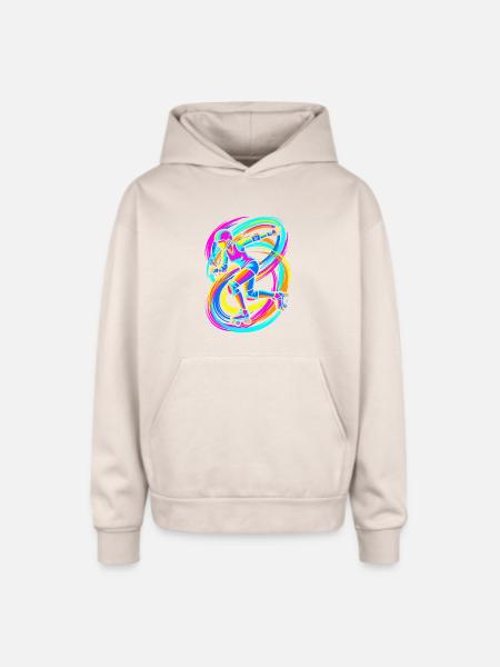 Roller Skater - Oversized Hooded Sweatshirt - Sand