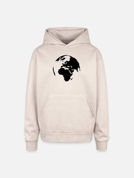 World - Oversized Hooded Sweatshirt - Sand
