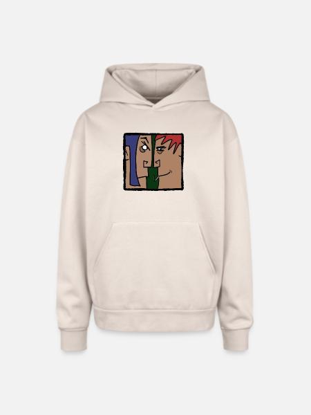 Face to face - Oversized Hooded Sweatshirt - Sand