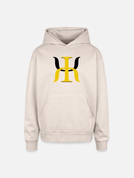 Golden Lambda Glyph - Oversized Hooded Sweatshirt - Sand