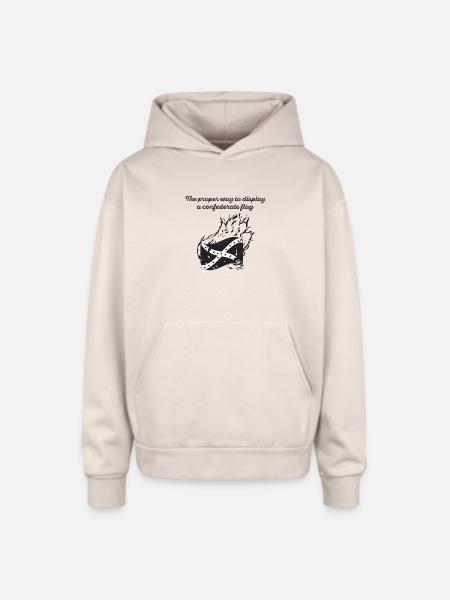 Burn the Confederate Flag - Oversized Hooded Sweatshirt - Sand