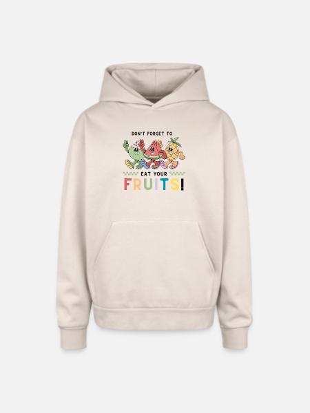 Playful Fruit - Oversized Hooded Sweatshirt - Sand