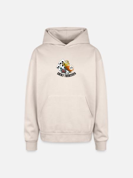 Lucky Thirteen - Oversized Hooded Sweatshirt - Sand