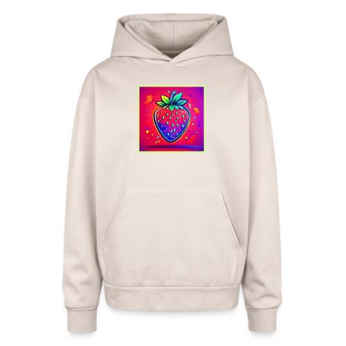 Neon Strawberry Pop - Oversized Hooded Sweatshirt