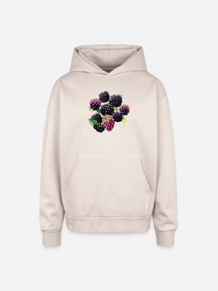 Freedom of berries - Oversized Hooded Sweatshirt - Sand