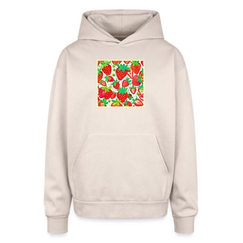 Strawberry Swirl Pattern - Oversized Hooded Sweatshirt