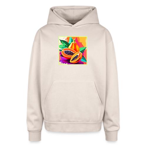 Sliced Papaya Pop Art - Oversized Hooded Sweatshirt