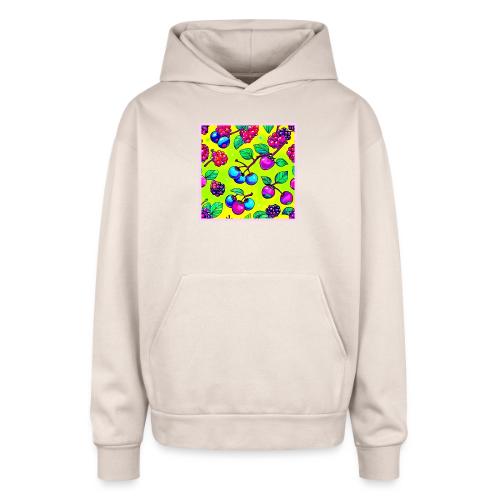 Bright Berry Fruit Pattern - Oversized Hooded Sweatshirt