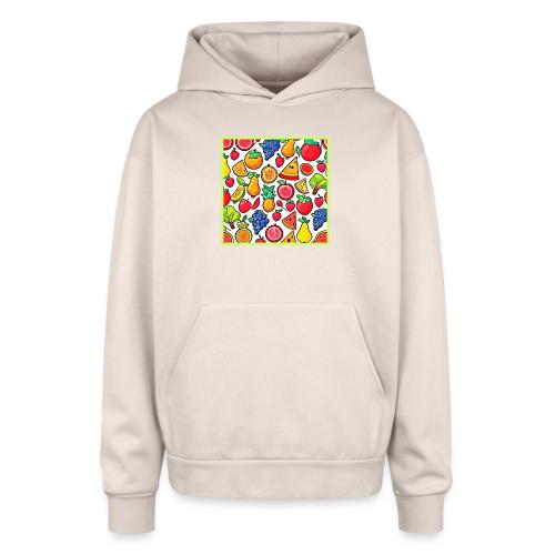 Vibrant Fruit Pattern - Oversized Hooded Sweatshirt