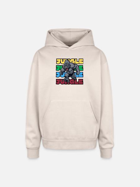 JUNGLE GORILLA - Oversized Hooded Sweatshirt - Sand