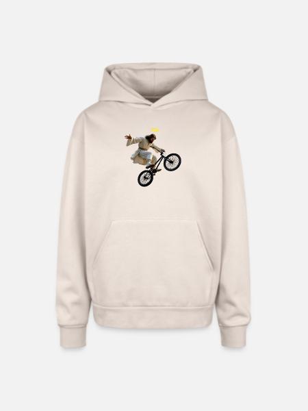 BMX Jesus - Oversized Hooded Sweatshirt - Sand