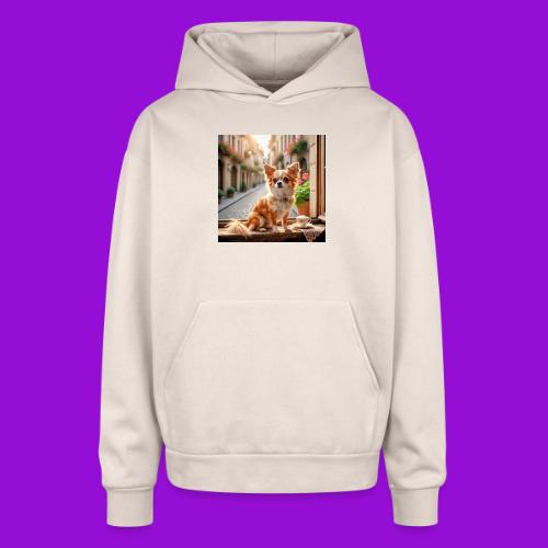 Morning coffee Chihuahua - Oversized Hooded Sweatshirt