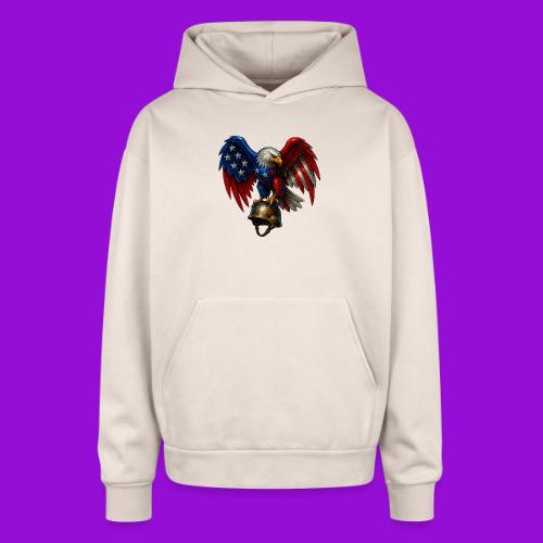 American Flag Bald Eagle - Helmet - Oversized Hooded Sweatshirt