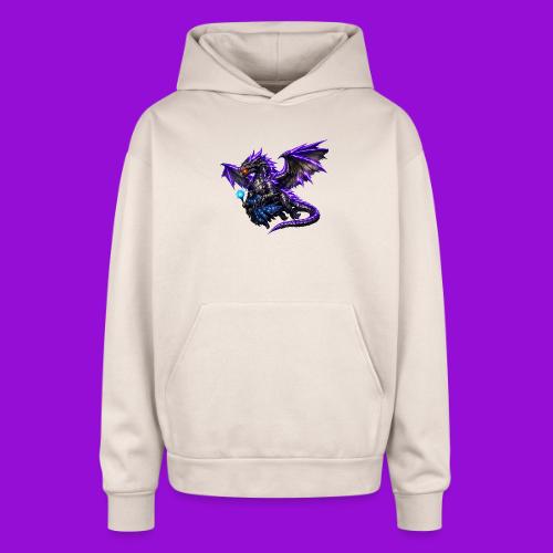 Neon Dragon and Battle Mage - Oversized Hooded Sweatshirt