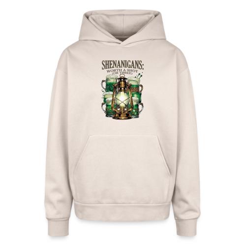 Worth a Shot Lantern Toast Graphic Tee - Oversized Hooded Sweatshirt