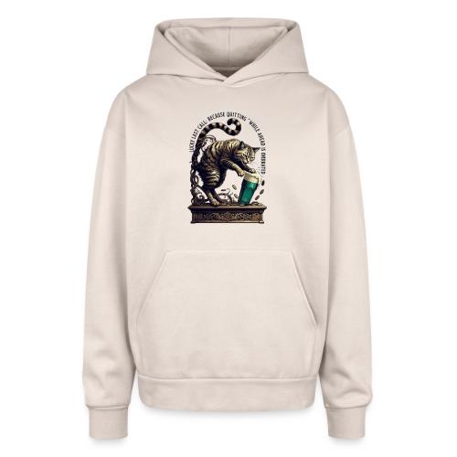 Lucky Last Call Cat Graphic Tee - Oversized Hooded Sweatshirt