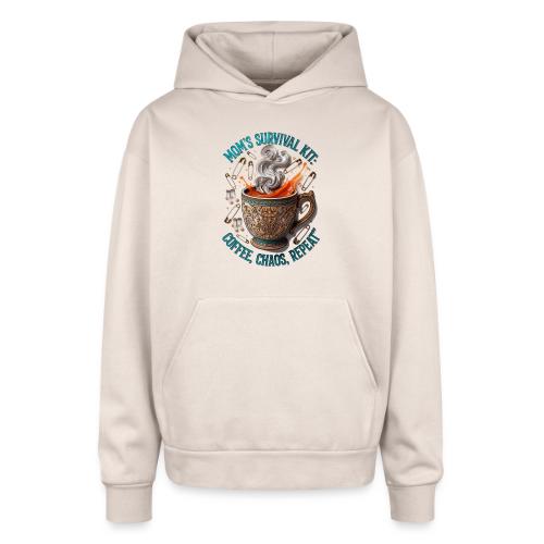 Mom's Survival Kit Tee | Coffee Chaos - Oversized Hooded Sweatshirt
