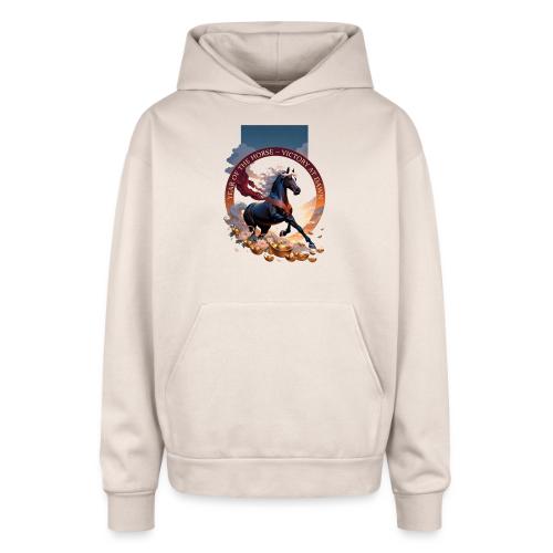 Year of the Horse Dawn T Shirt,Lunar New Year Gift - Oversized Hooded Sweatshirt