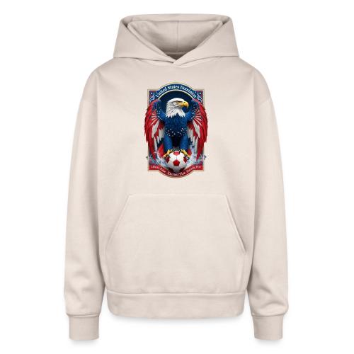 USA Eagle Emblem T Shirt, USA Soccer Pride Gift - Oversized Hooded Sweatshirt