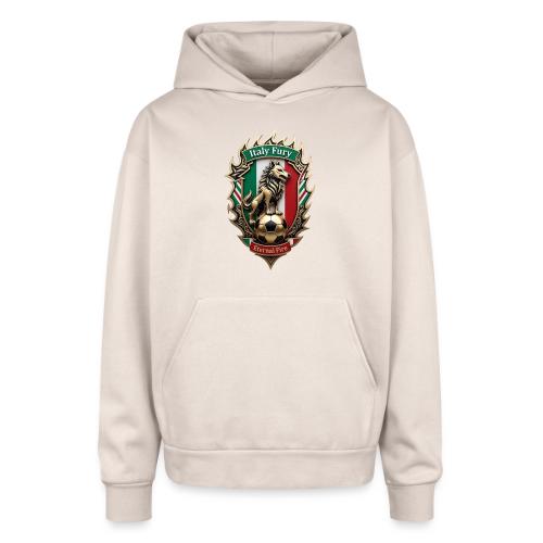 Italy Wolf Fury T-Shirt, Italian Flag Pride Gift - Oversized Hooded Sweatshirt