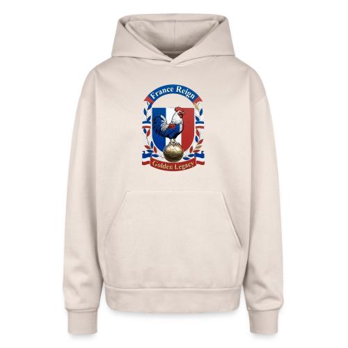 France Rooster Reign T-Shirt, Tricolore Pride Gift - Oversized Hooded Sweatshirt
