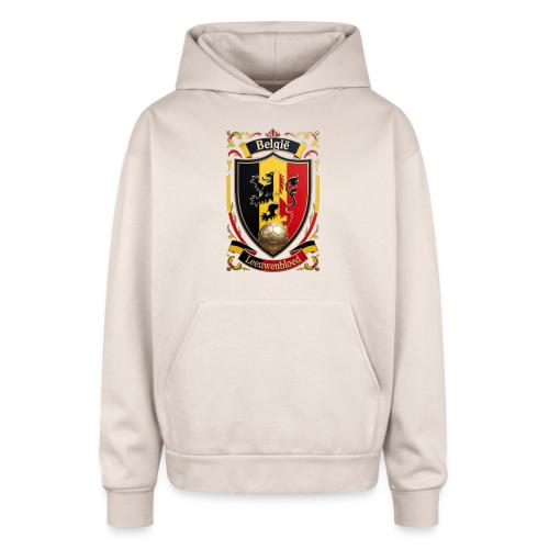 Belgium Lion Crest T-Shirt, Belgian Flag Gift - Oversized Hooded Sweatshirt
