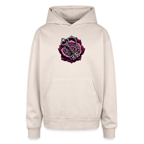 You Hold the Key to My Heart Rose Lock T-Shirt - Oversized Hooded Sweatshirt