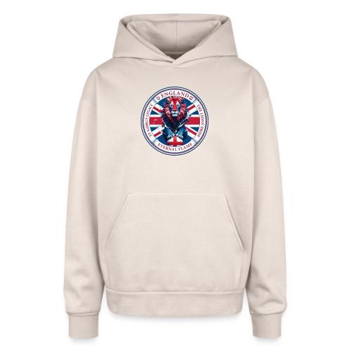 England Lion Emblem T Shirt, Flag Pride Gift - Oversized Hooded Sweatshirt