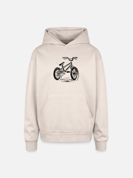 BMX Bike - Oversized Hooded Sweatshirt - Sand