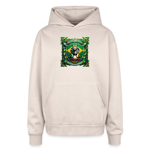 Brazil Jaguar Glory T-Shirt, Flag Pride Badge Gift - Oversized Hooded Sweatshirt