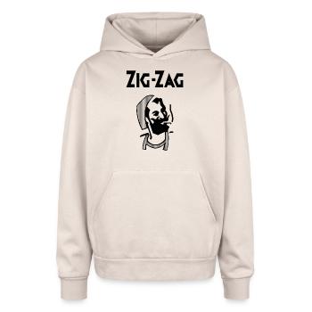 ZAG ZIG - Oversized Hooded Sweatshirt - Sand - Front - AI Model Male 185 light (185cm)