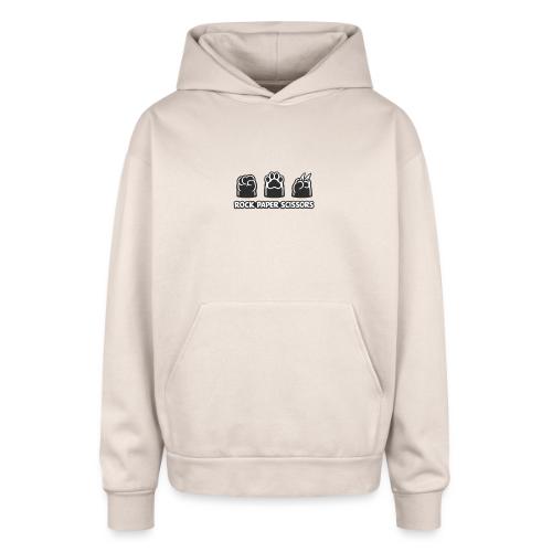 Playful Dog Paw Rock Paper Scissors - Oversized Hooded Sweatshirt