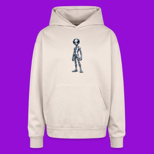 Silver Alien - Oversized Hooded Sweatshirt