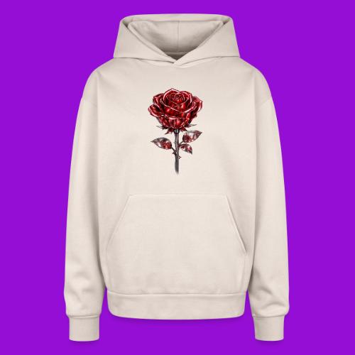 Silver Rose - Oversized Hooded Sweatshirt
