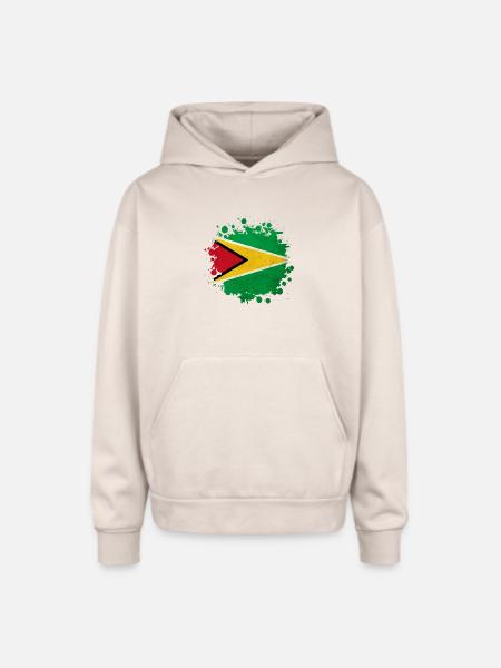 Guyana flag blob - Oversized Hooded Sweatshirt - Sand