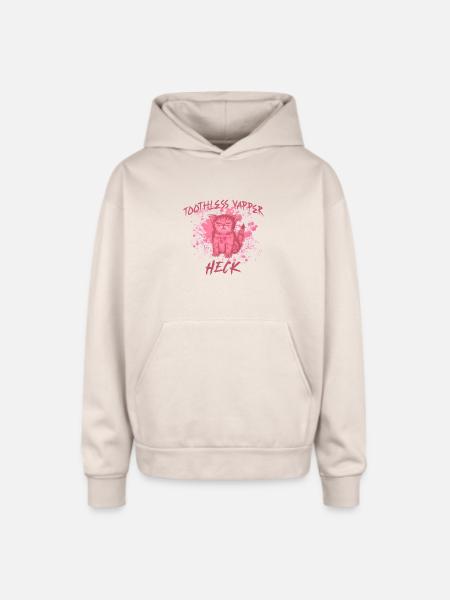 Grumpy Cat Vaper Motivational Design - Oversized Hooded Sweatshirt - Sand